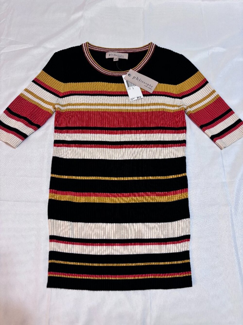 Philosophy Republic Clothing NWT Ribbed Striped Sweater Size Small